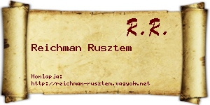 Reichman Rusztem névjegykártya